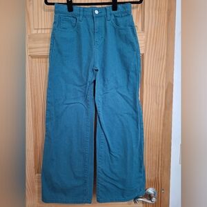 Girls old navy green baggy wide leg jeans size 14